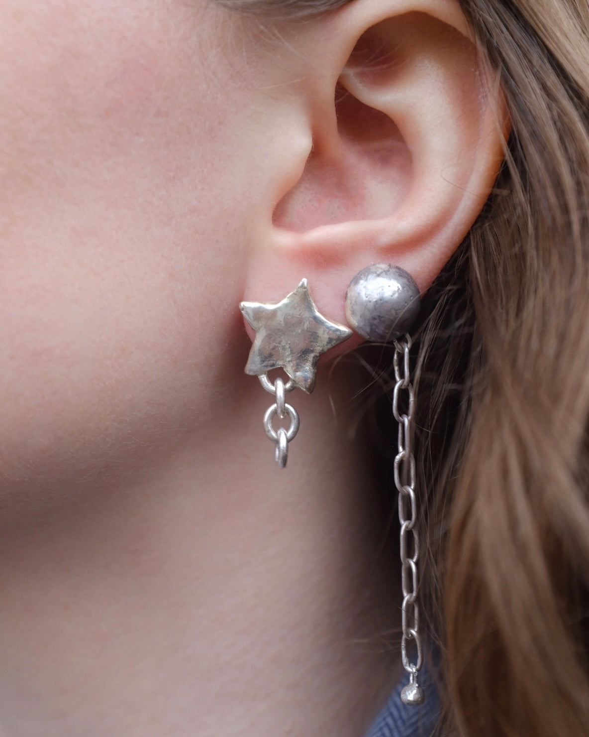Star Chain Earrings