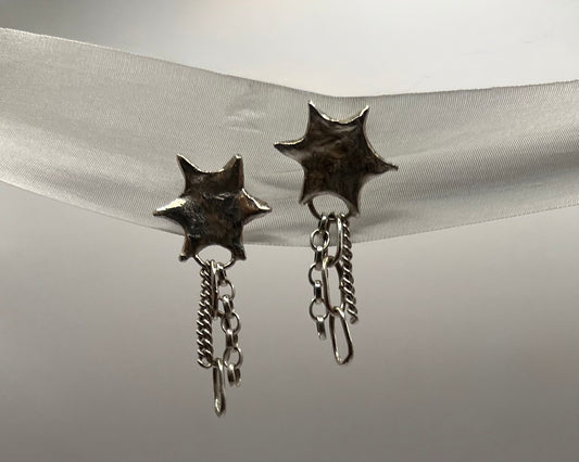 Flail Earrings with assorted chain