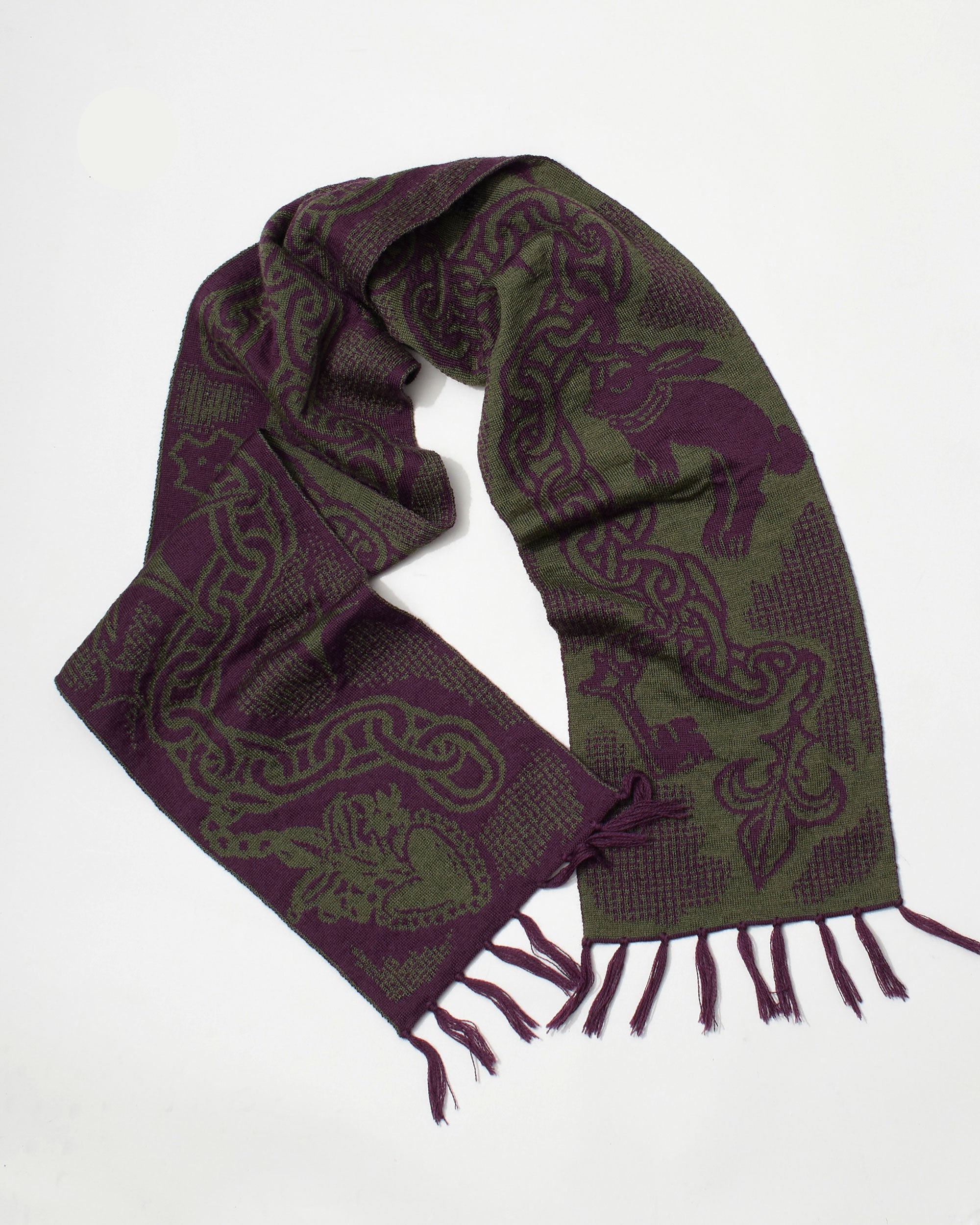 Medieval Trinket Scarf - Olive and Aubergine – Katya Lena